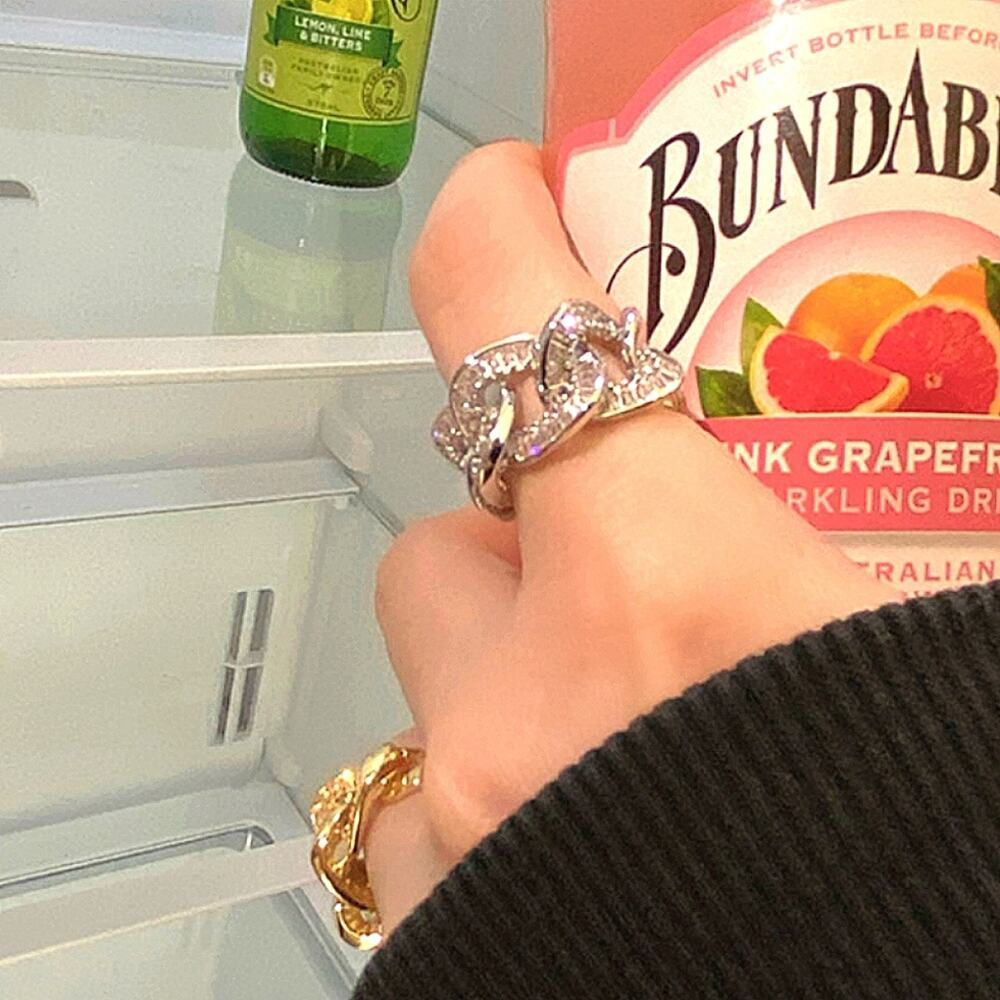 Baguette Pave Sterling Silver Twisted Ring